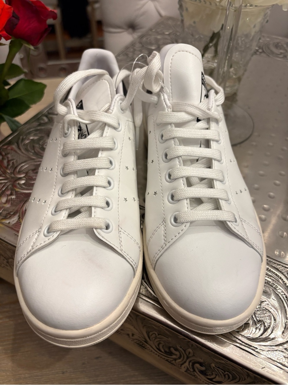 New Adidas by Stella McCartney White Leather Low-Top Sneakers